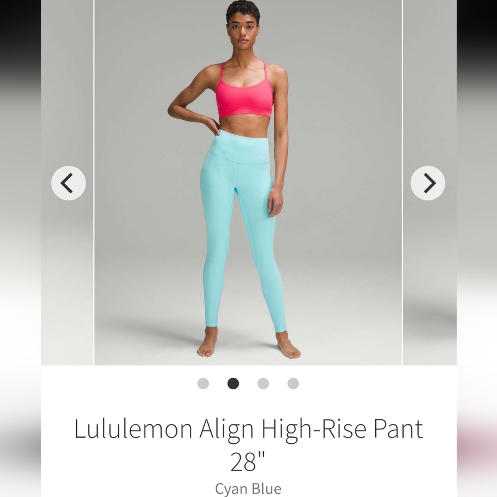 lululemon athletica Cyan Blue High-Rise Leggings with Pink Sports Bra